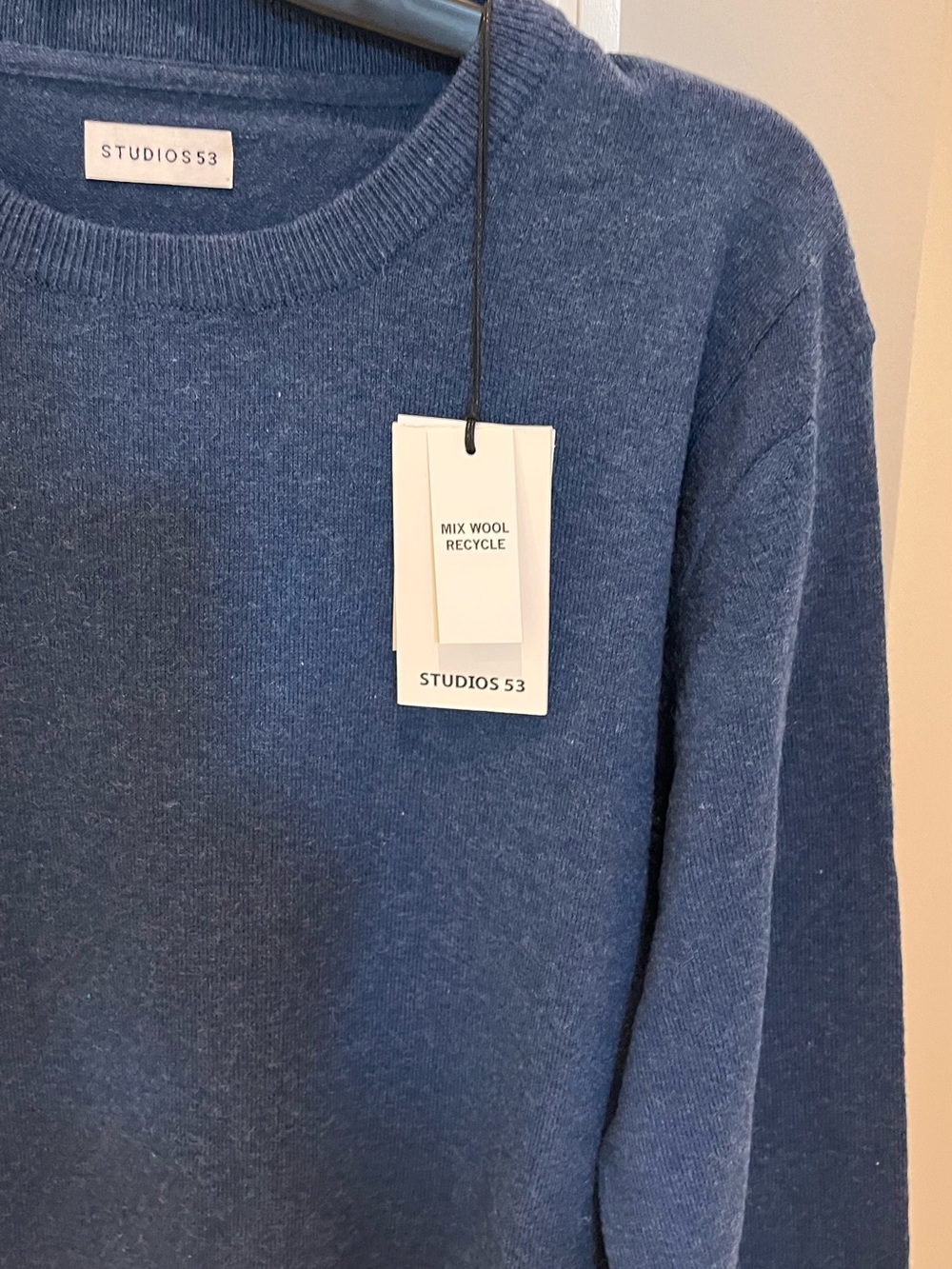 Studio53 Crewneck Sweater in Heather Navy